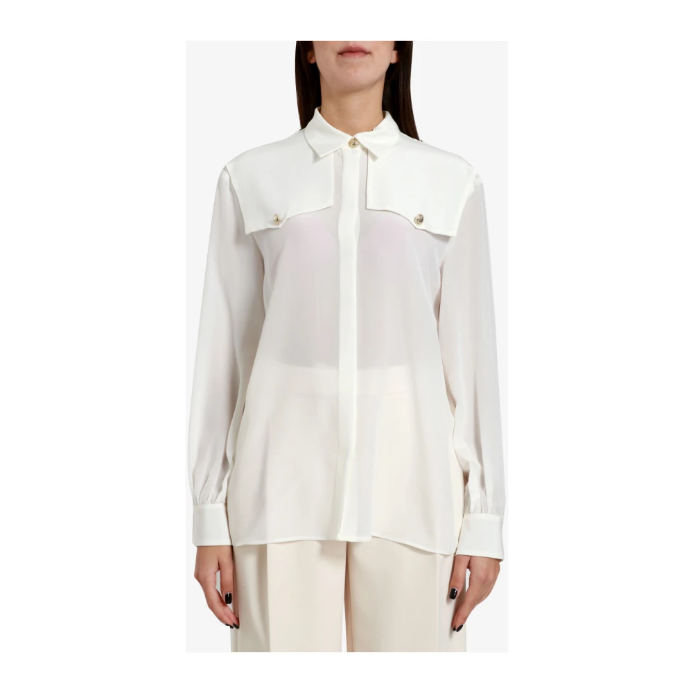 Simona Corsellini Witte Overhemd met Knoopsluiting White Dames