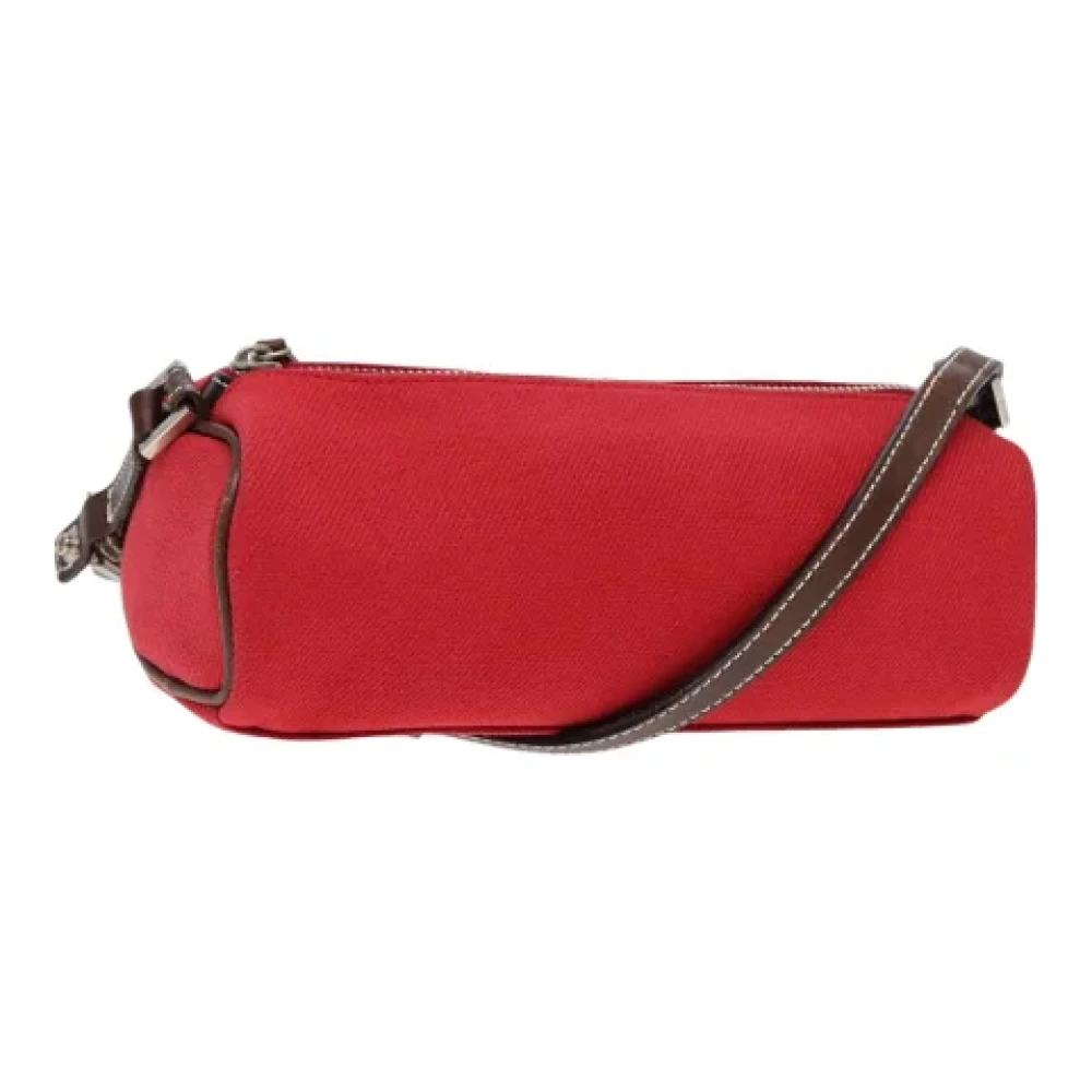 Burberry Vintage Pre-owned Canvas shoulder-bags Red Dames
