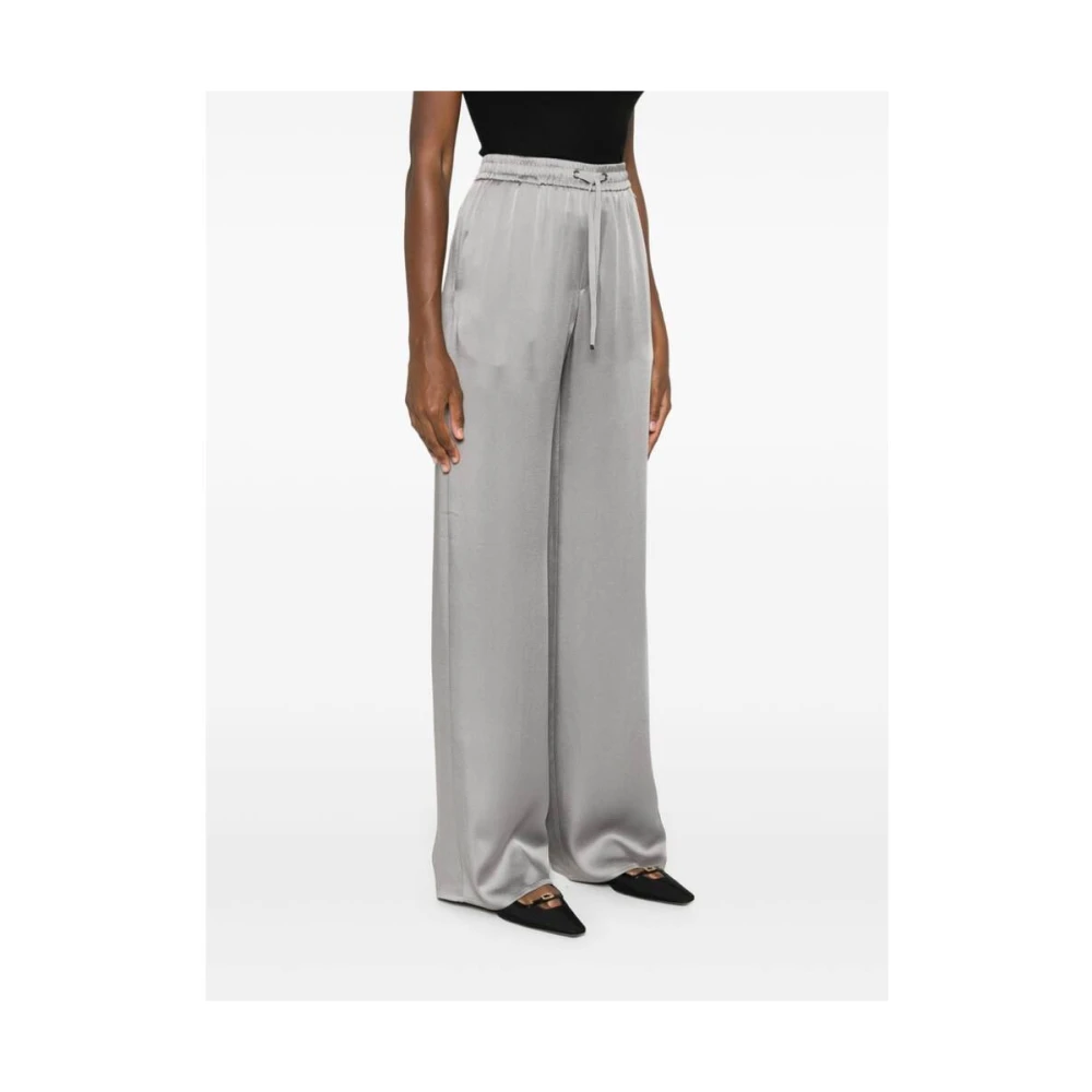 Herno Crepe Textuur Broek met Elastische Tailleband en Trekkoord Gray Dames