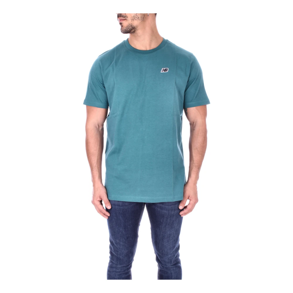 New Balance Logo Front T-shirts en Polos Green Heren
