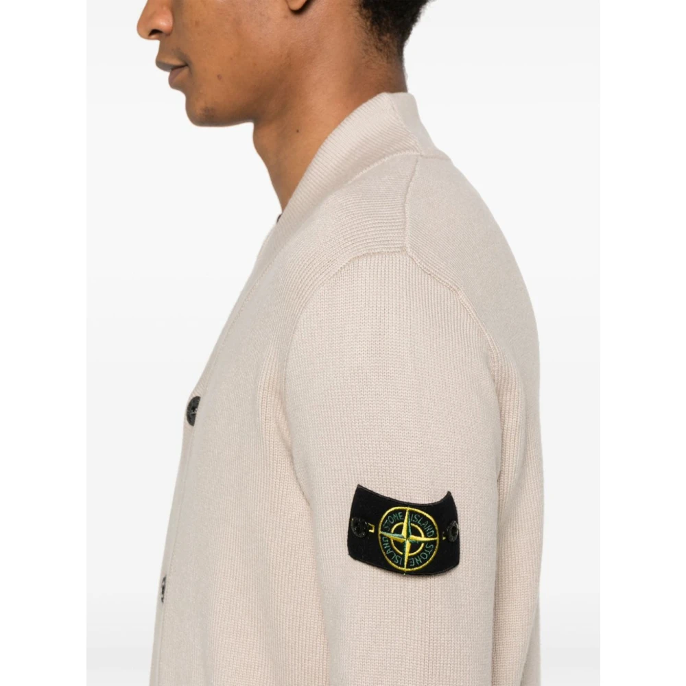 Stone Island Beige Sweater voor Mannen Aw24 Beige Heren