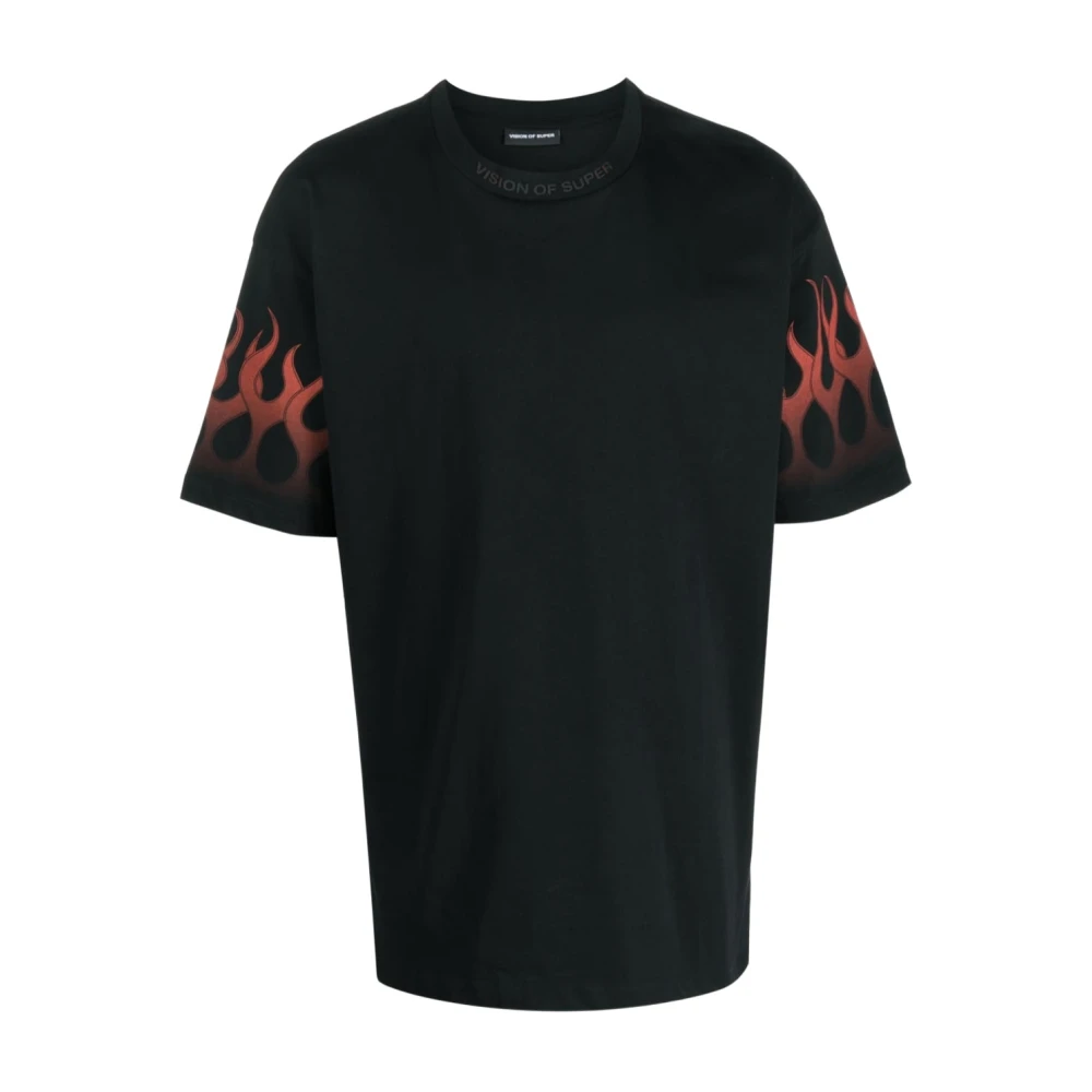 Vision OF Super Vlamprint Zwart T-shirt Black Heren