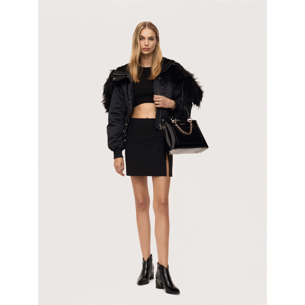 Kazar Elegante Patentleren Satchel Tas met Ketting Black Dames