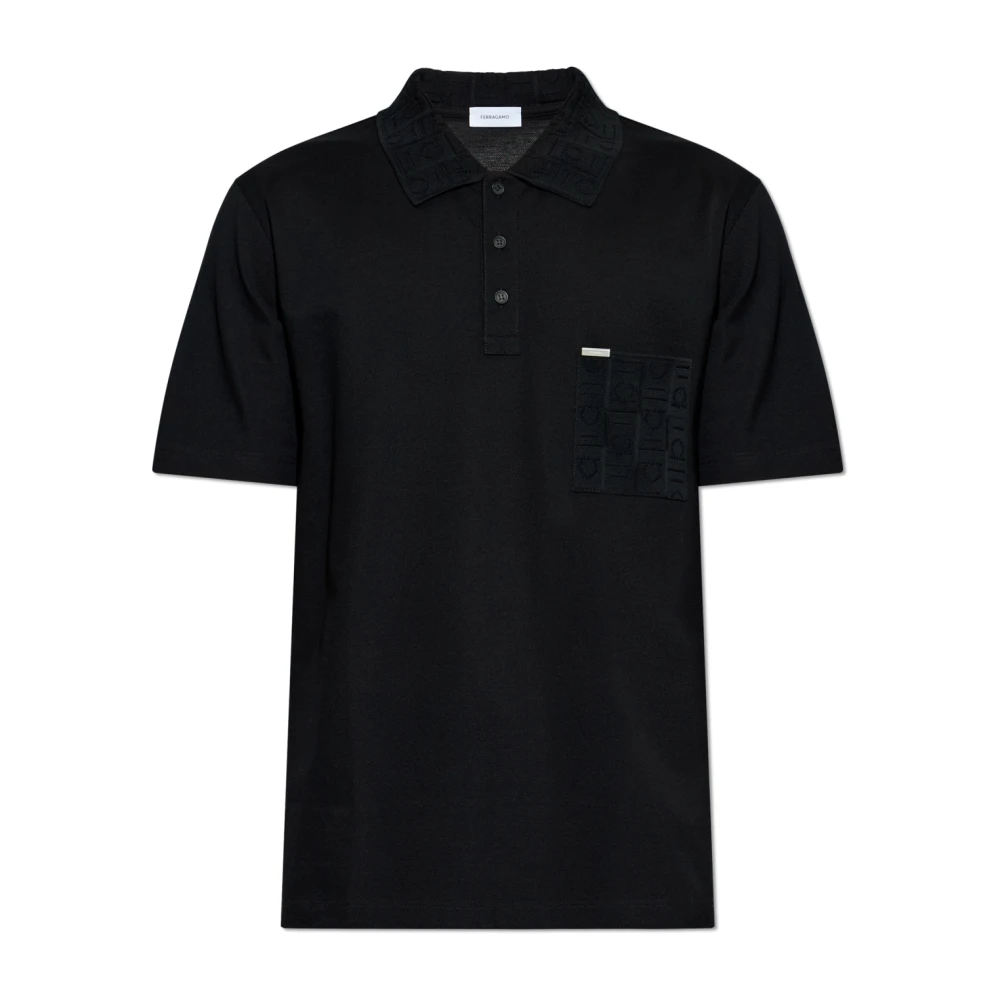 Ferragamo Homme Noir Tops, Taille: L Polo Avec Poche