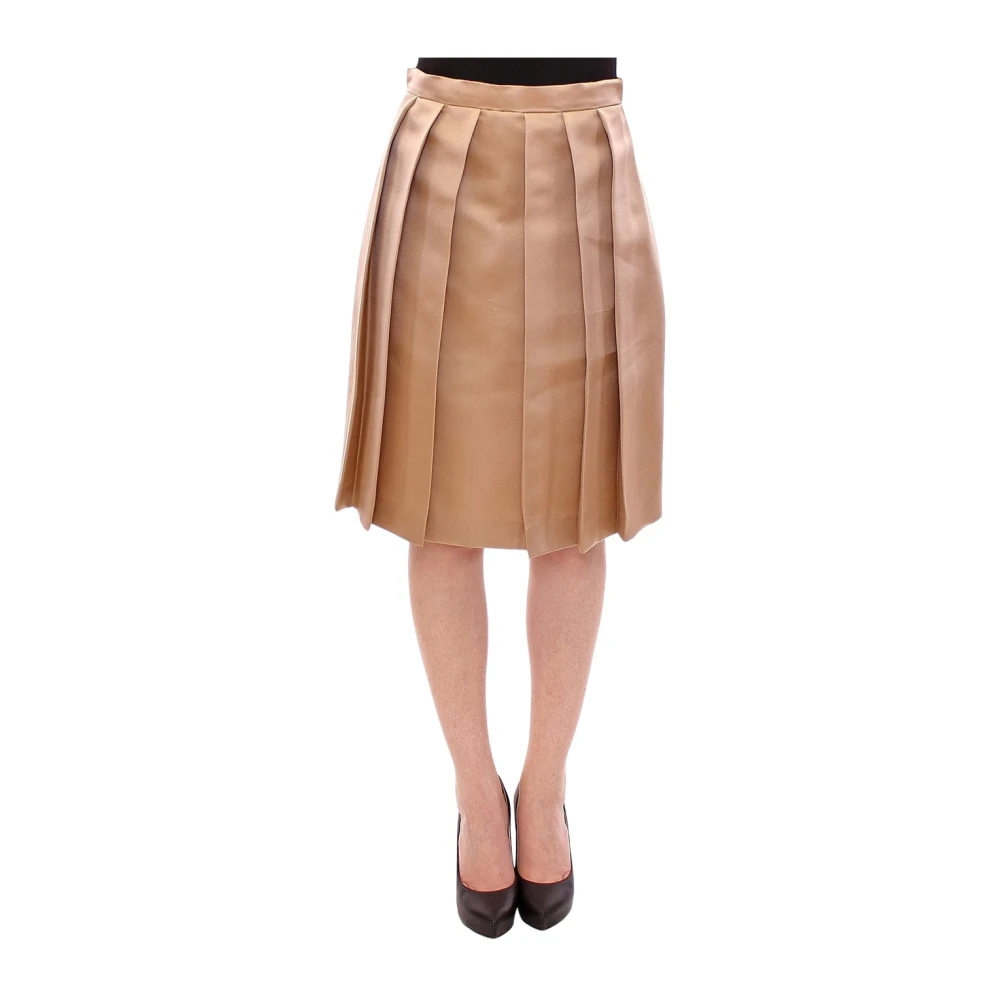 Andrea Incontri Brown Midi Skirts, Female, M, Pleated Skirt