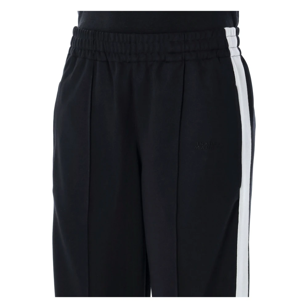 Isabel Marant Étoile Zwarte joggingbroek met witte band Black Dames