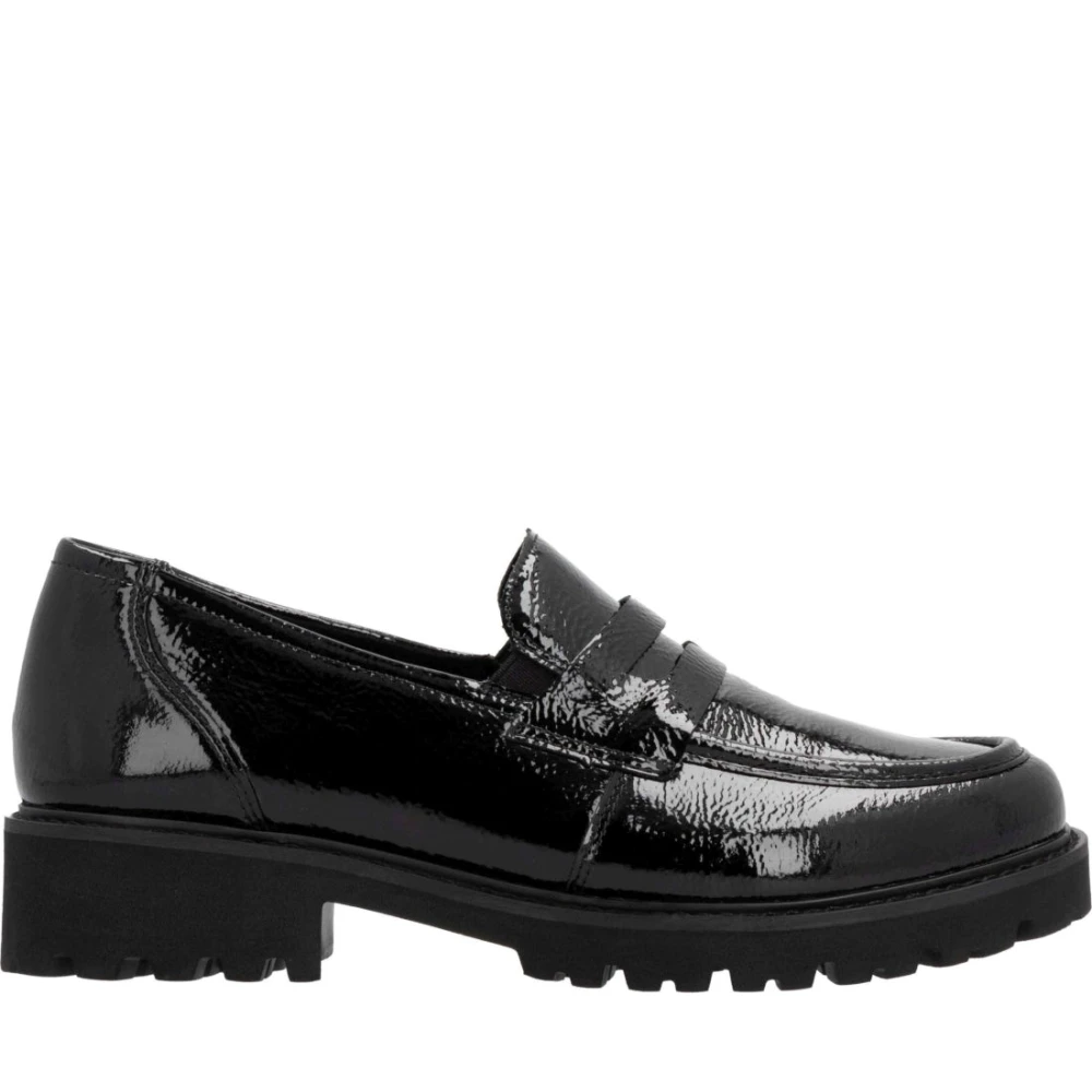Remonte Women's Black Loafers, 6 Uk, Elegant Closed Loafers Shoes