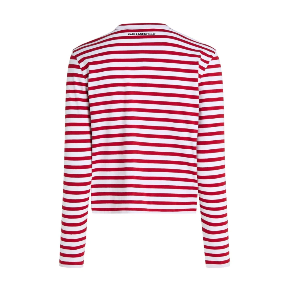Karl Lagerfeld TOP ML WIT Rood Strepen Multicolor Dames