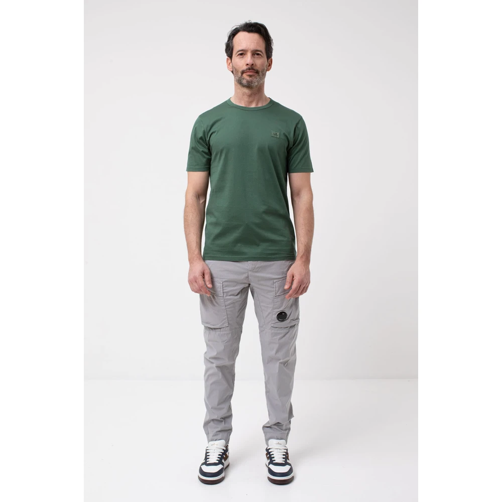 C.P. Company Groene Logo T-shirt in Filo di Scozia Green Heren