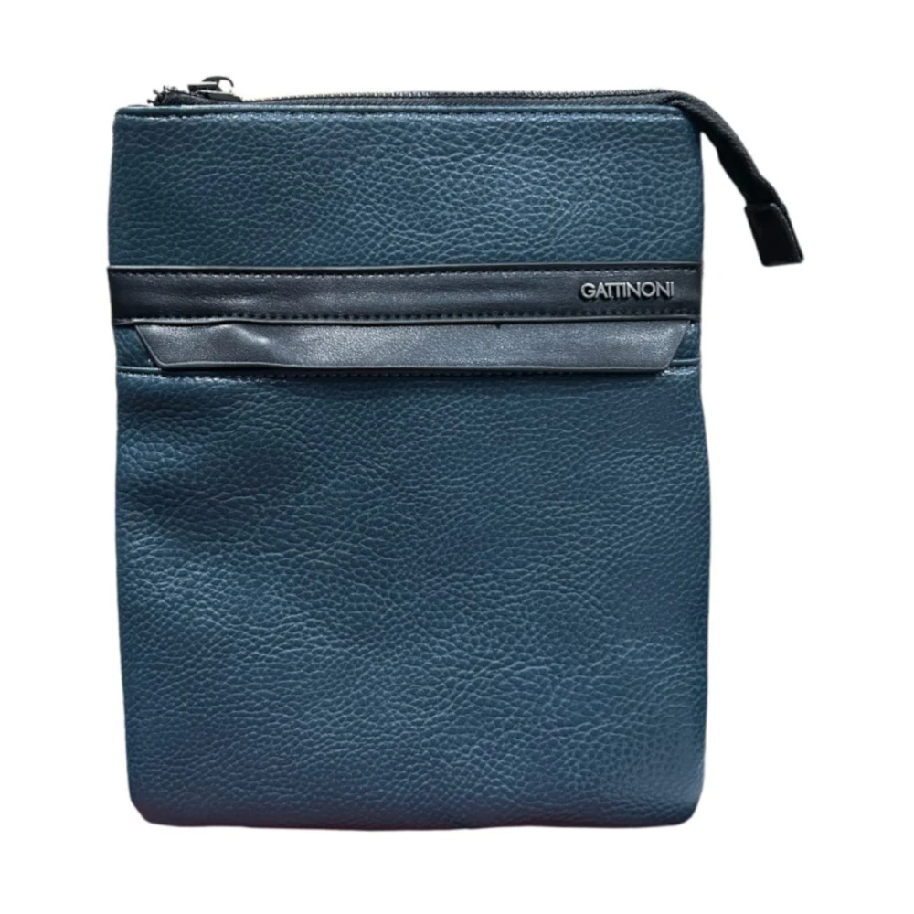 Gattinoni Damen Blau Eco-Leder Schultertasche Gehämmert