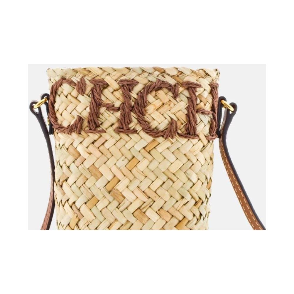 Carolina Herrera Mini Capazo Letters Bruine Tas Beige Dames