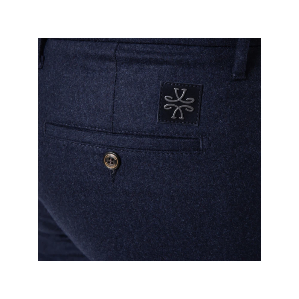 Jacob Cohën Marineblauwe Flanellen Slim Fit Broek Blue Heren