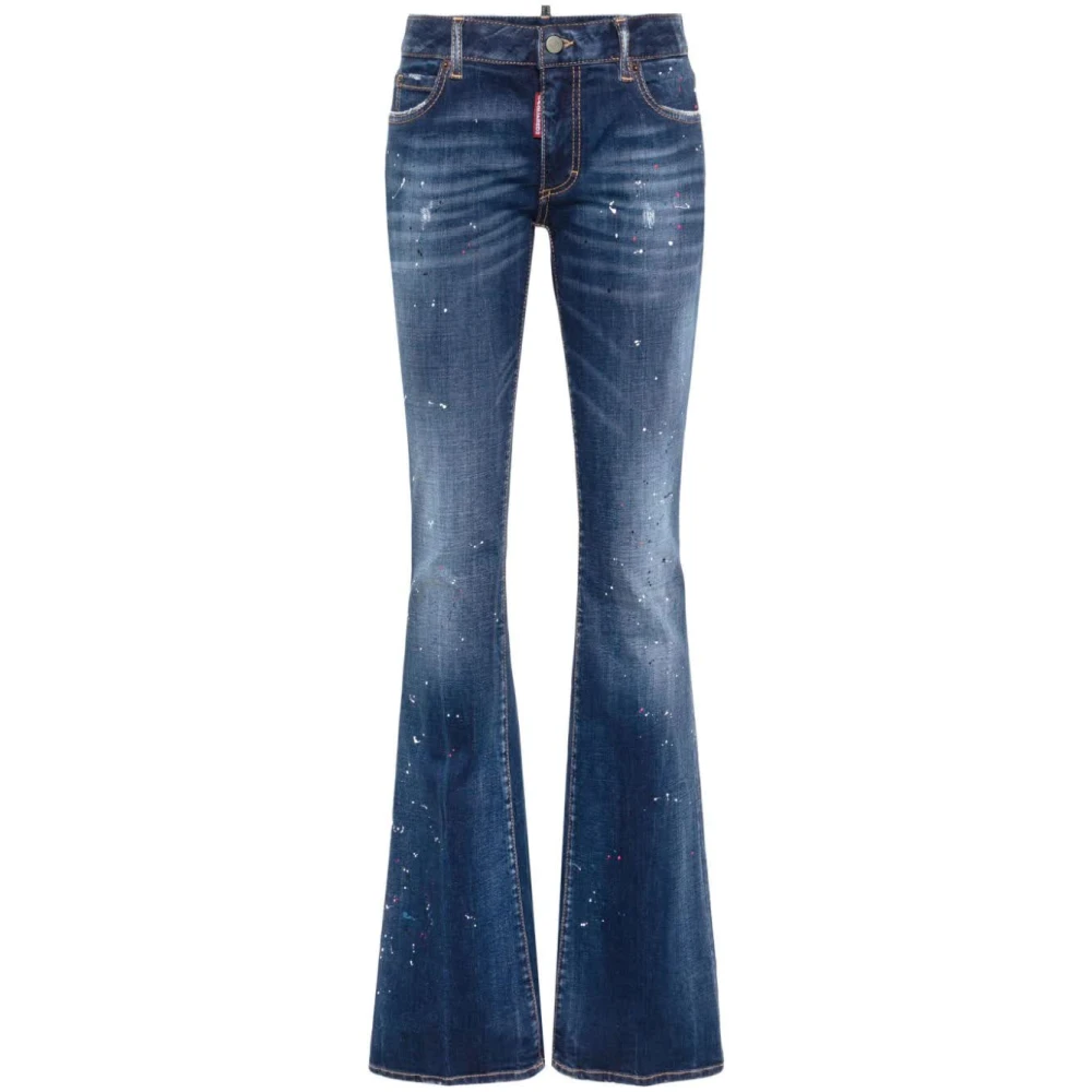 Dsquared2 Navy Blue Flare Twiggy Jeans Blue Dames