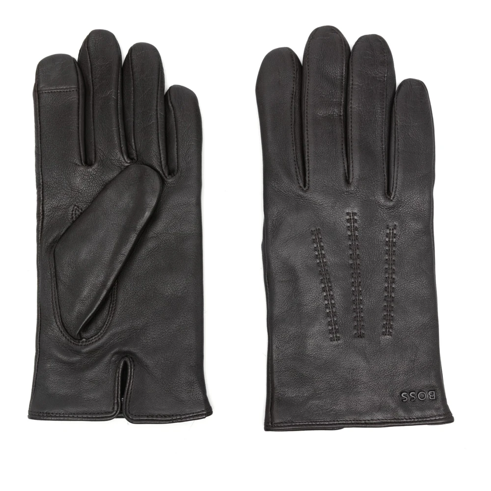 Hugo Boss Stijlvolle Leren Handschoenen Designers code 50526681 Brown Heren