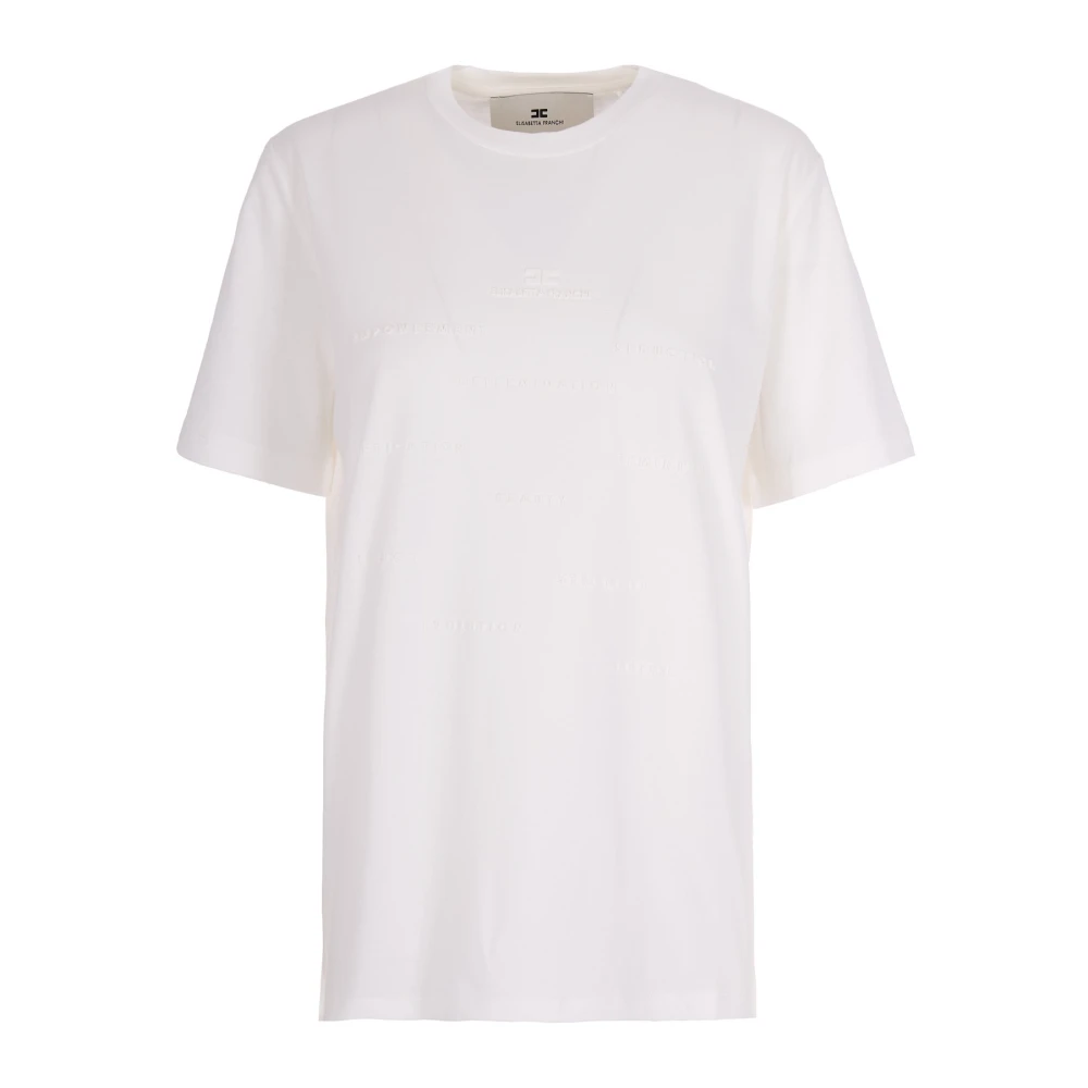 Elisabetta Franchi White T-Shirts, Female, Xl, T-Shirt Girocollo