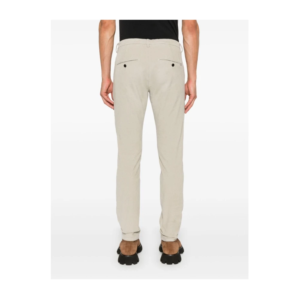 Dondup Corduroy Broek Beige Straight Leg Beige Heren
