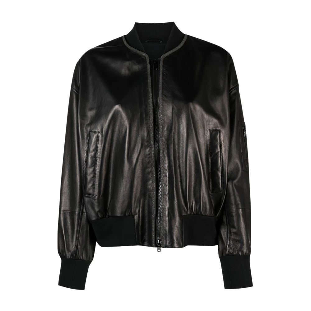 BRUNELLO CUCINELLI Leather Jackets Black Dames