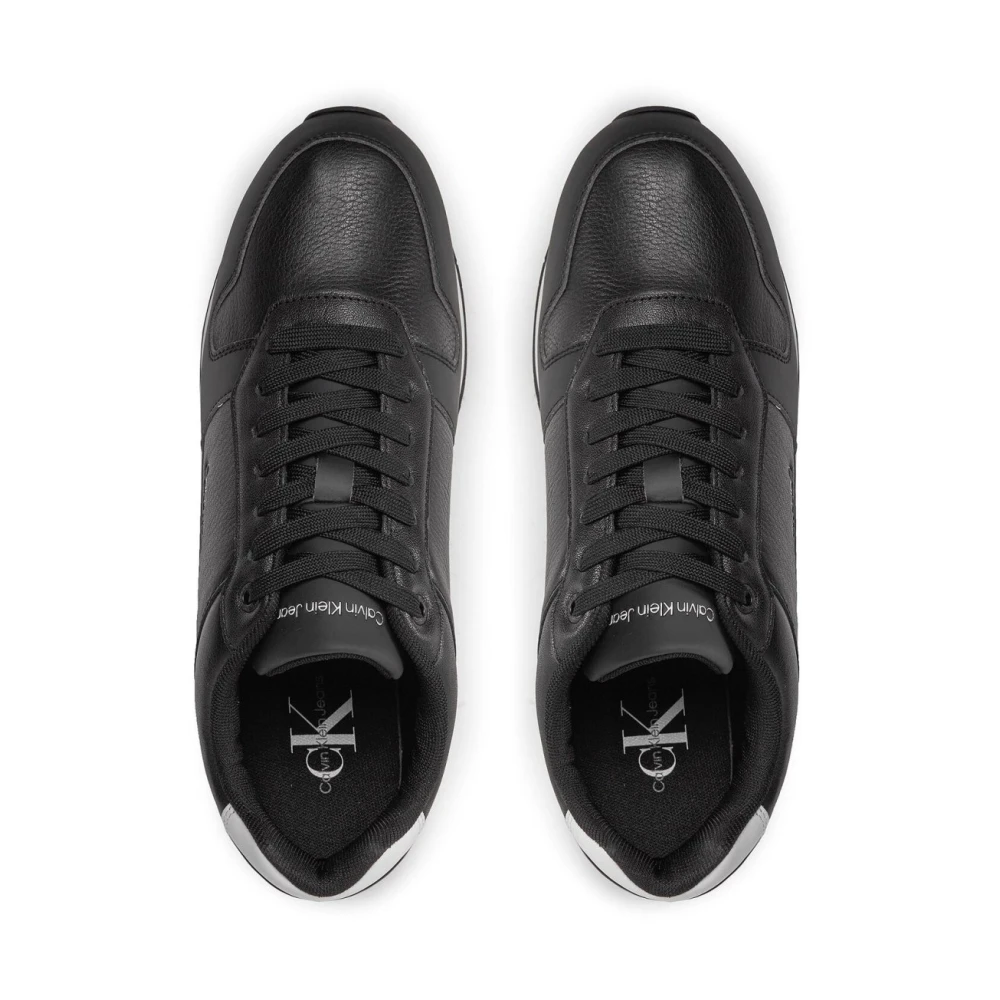 Calvin Klein Gemengde leren sneakers Black Heren