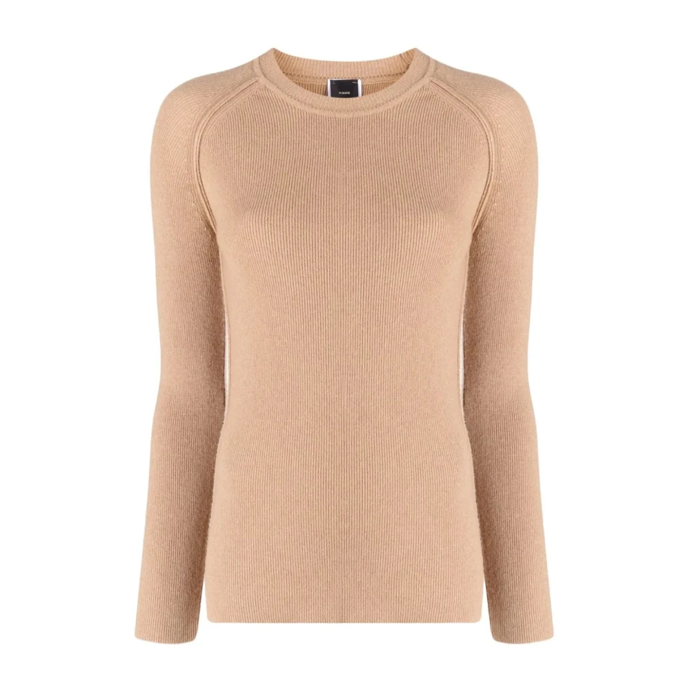Pinko Women's Beige Ramarro Jumper - Round-Neck Knitwear - Xl - Knitwear
