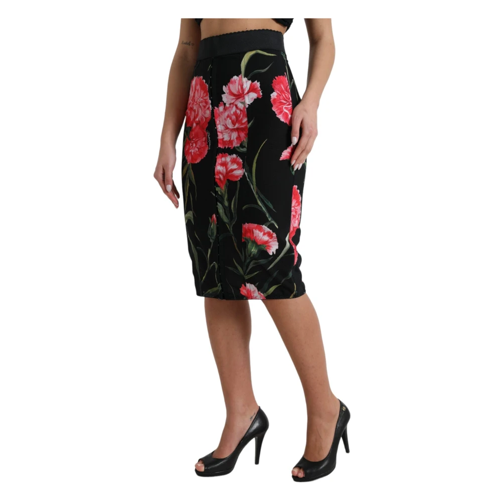 Dolce & Gabbana Bloemen hoge taille knielange rok Multicolor Dames