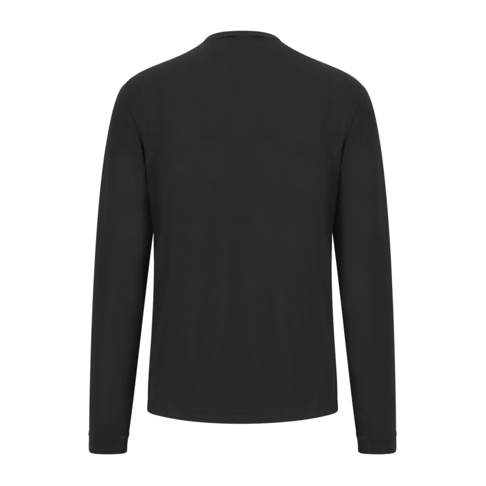 Giorgio Eco-Viscose Crew-Neck Longsleeve T-Shirt Black Heren