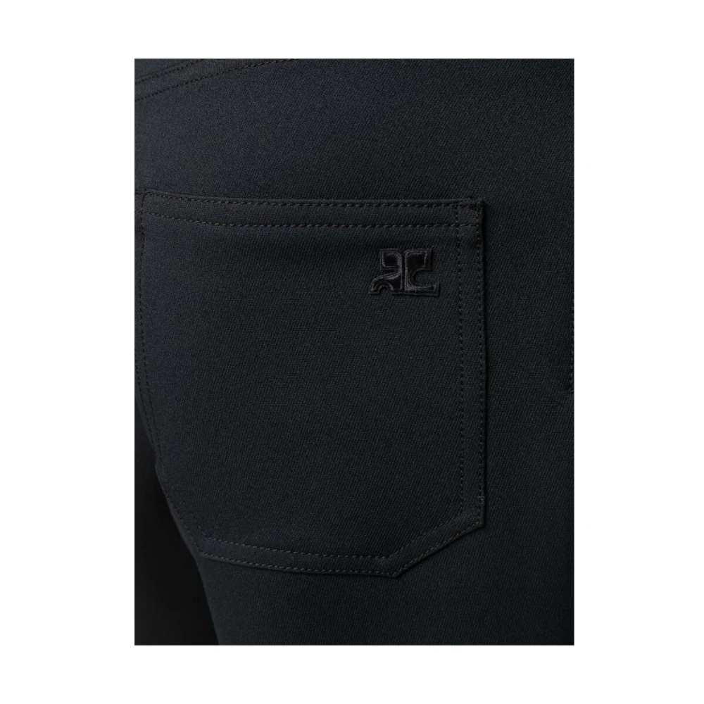Courrèges Zwarte Katoenen Straight Leg Broek Black Heren