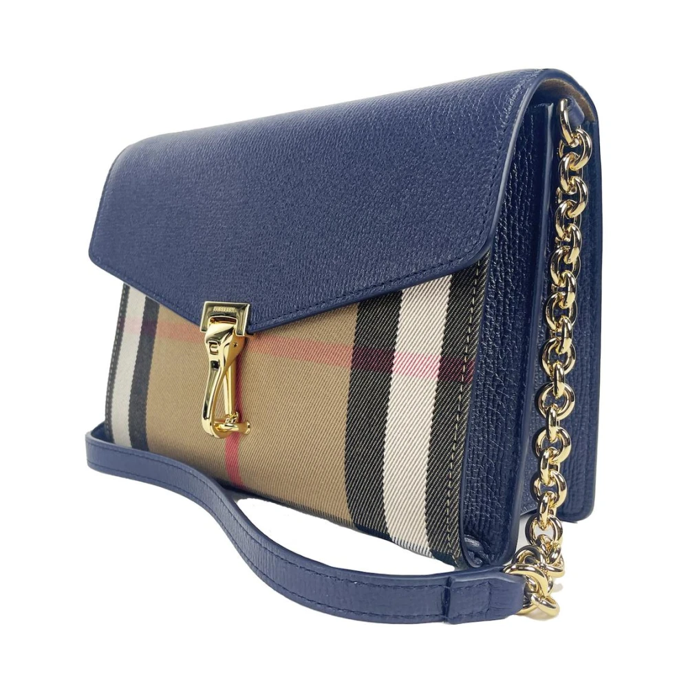 Burberry Blauw geruite leren crossbody tas Multicolor Dames