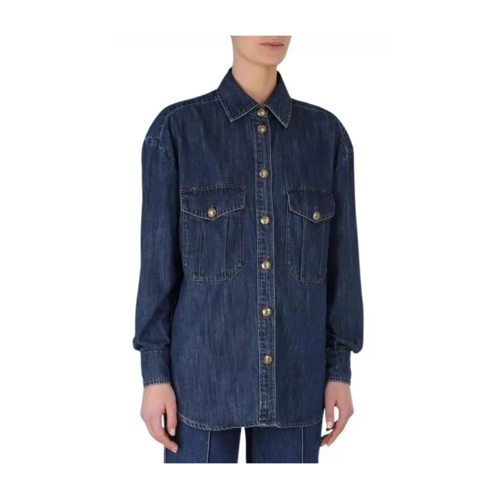 Zimmermann Sapphire Denim Shirt Luminosity Collectie Blue Dames