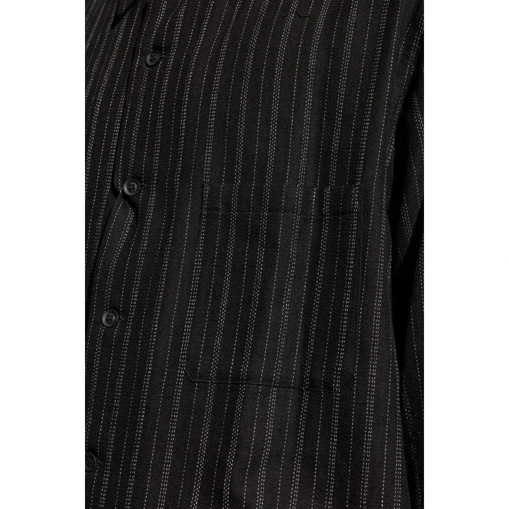 Y-3 Gestreept overhemd Black Heren