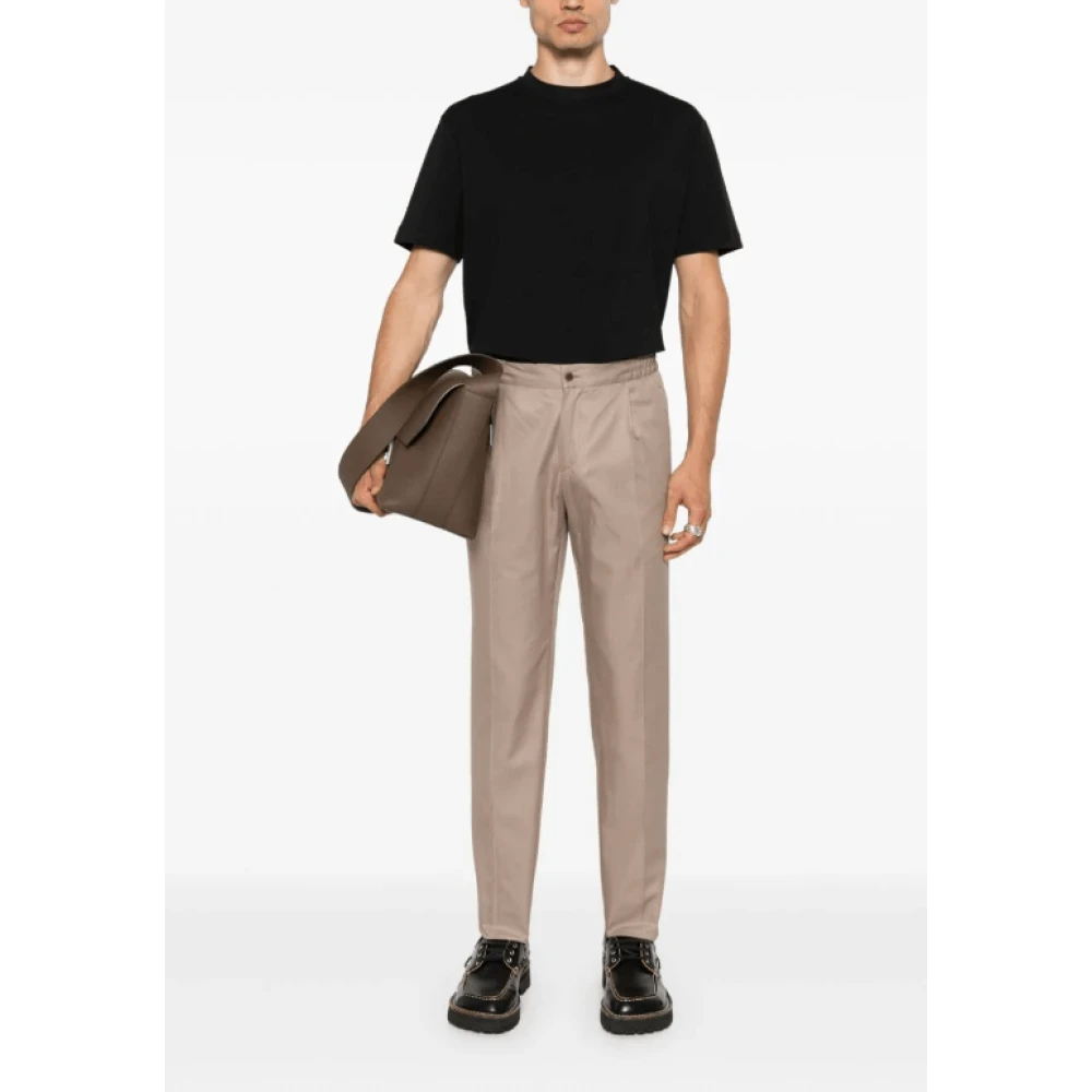 Kiton Lichtbruine Tapered Broek Brown Heren