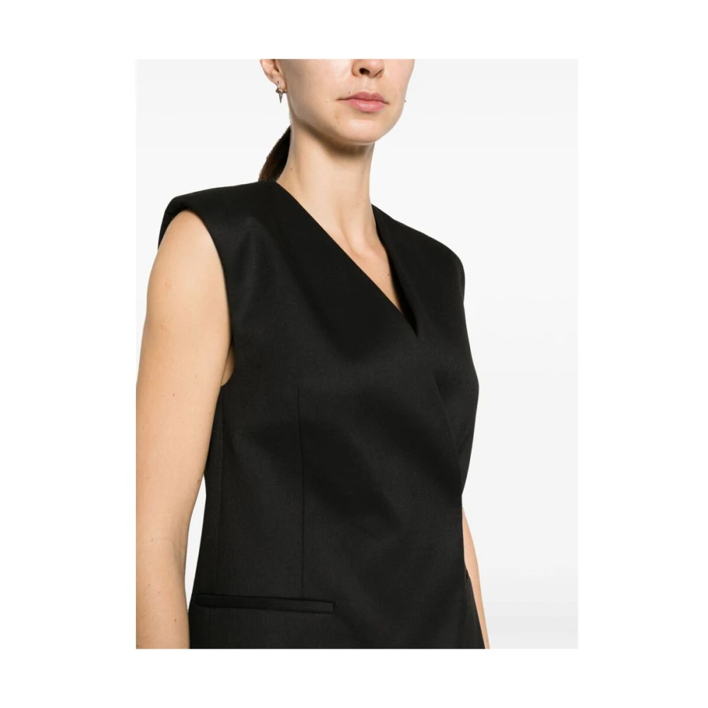 Calvin Klein Zwart Getailleerd V-Hals Vest Black Dames