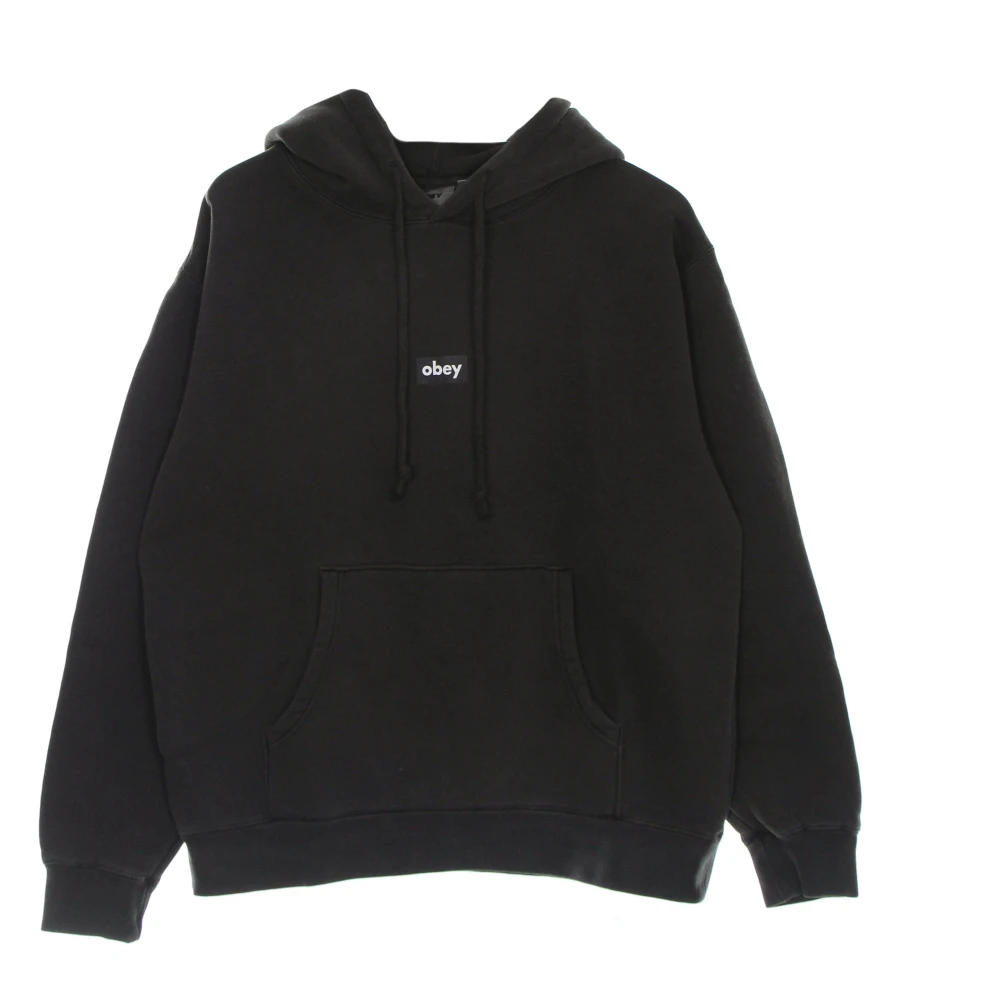 Obey Zwarte Heavyweight Pigment Geverfde Hoodie Black Heren