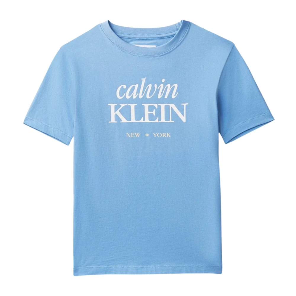 Calvin Klein Jeans Boys Blue Kids Short Sleeve T-Shirts, 16 Y, Logo Ss T-Shirt