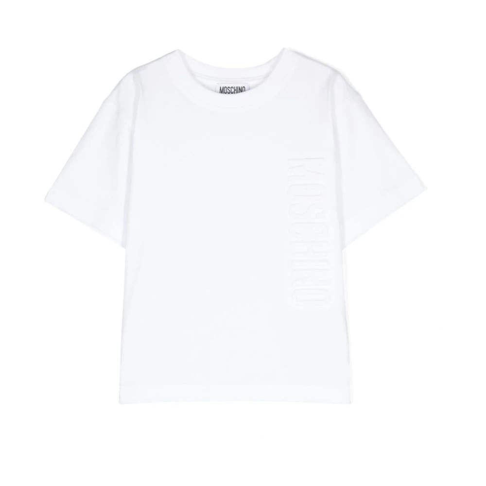 Moschino Vit Jersey Logo T-shirts Polos White, Pojke