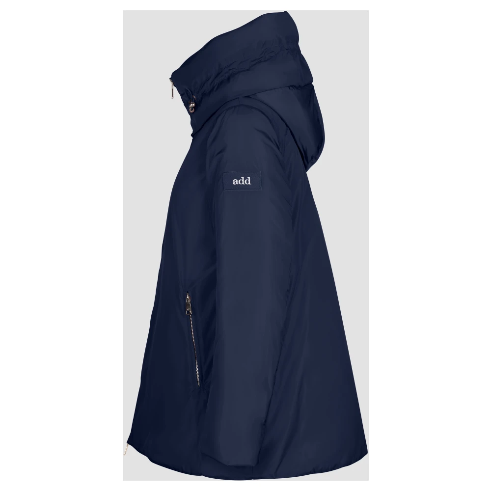 add A-Lijn IN Glanzend Nylon MET Capuchon Blue Dames