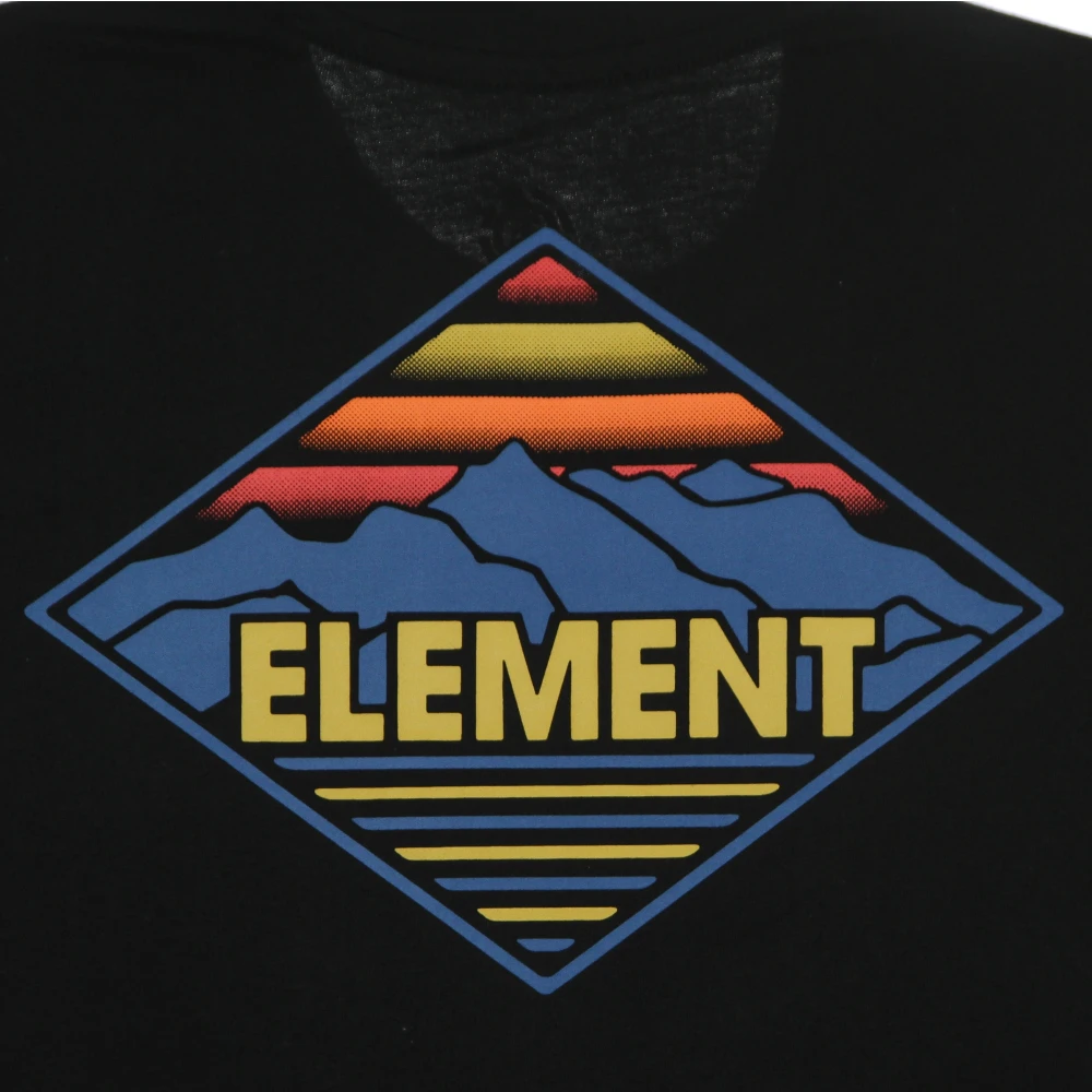 Element Zwarte Heren Tee met Logo Print Black Heren
