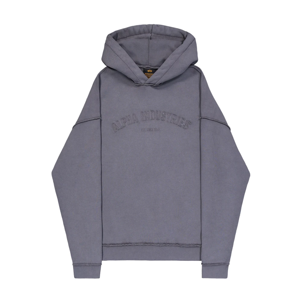 Alpha industries Grijze Open Edges Hoody Katoen Mannen Gray Heren