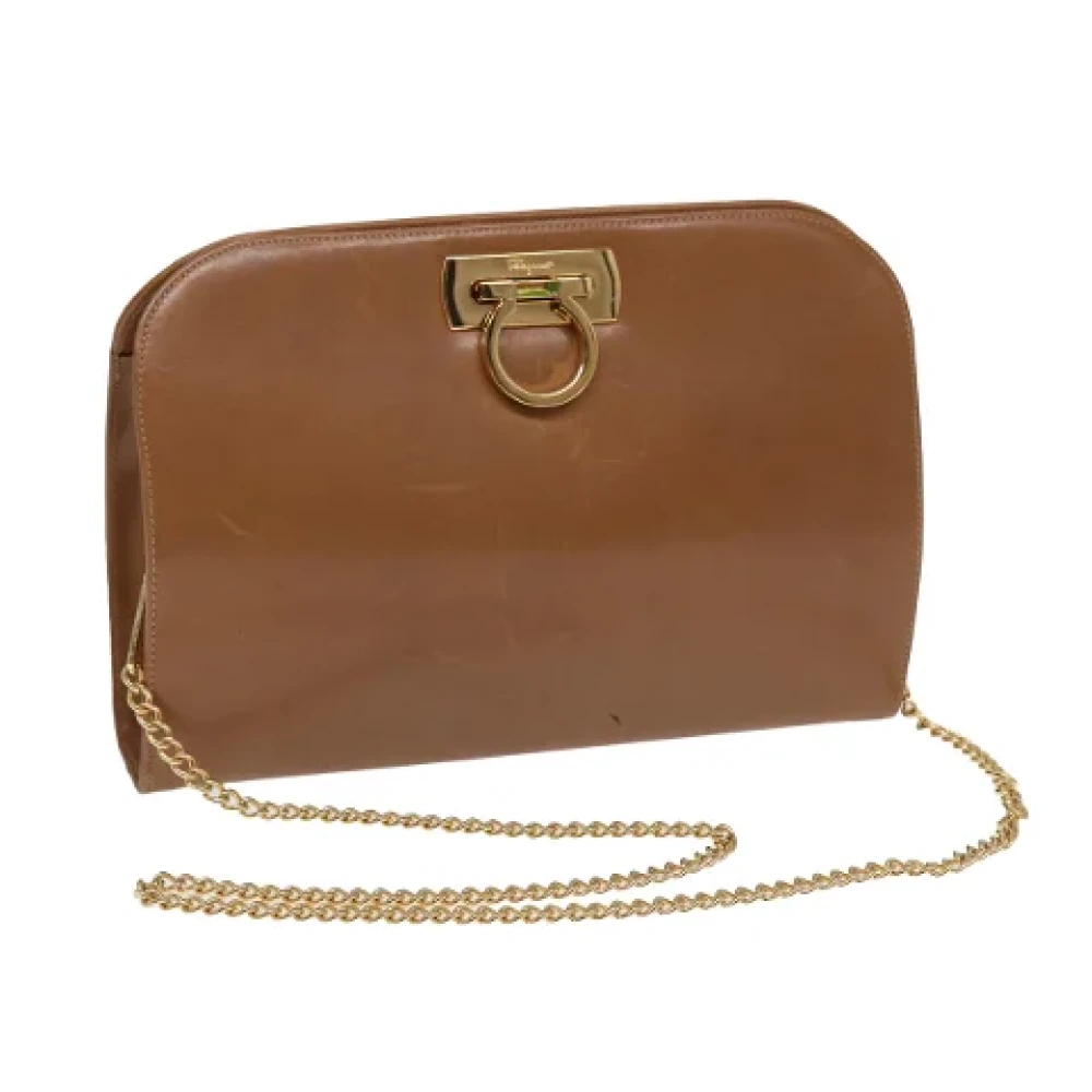 Salvatore Ferragamo Pre-owned Leather shoulder-bags Brown Dames