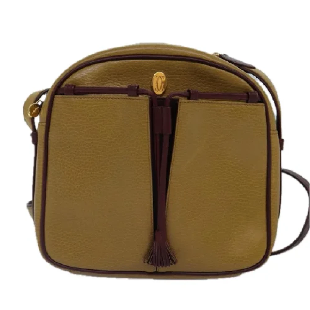 Cartier Vintage Pre-owned Leather shoulder-bags Beige Dames