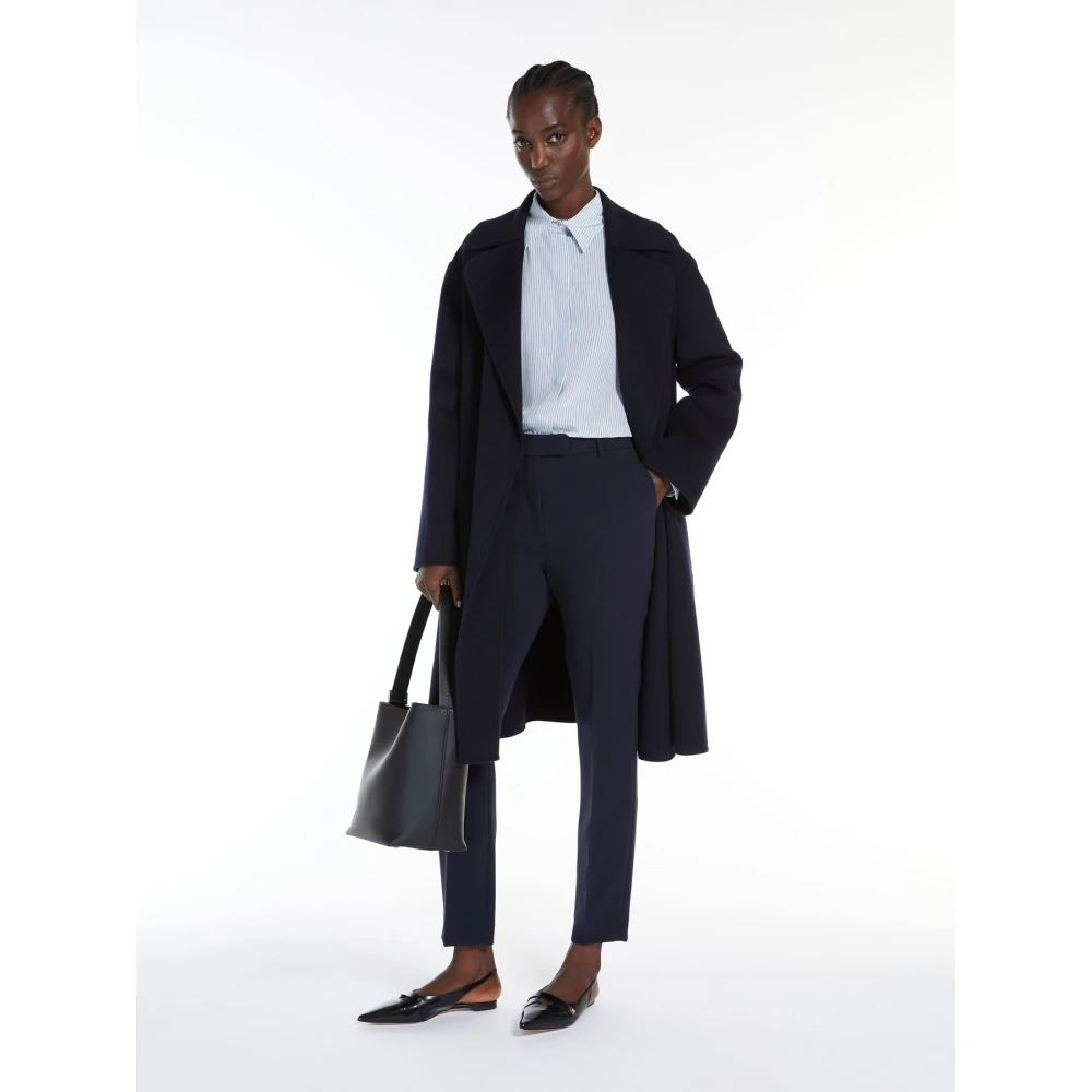 Max Mara Studio Slim-fit Trousers Blue Dames