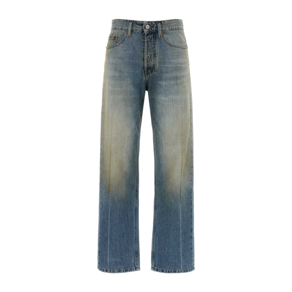 Mm6 Maison Margiela Women's Blue Wide Jeans, W25, Straight-Leg Jeans