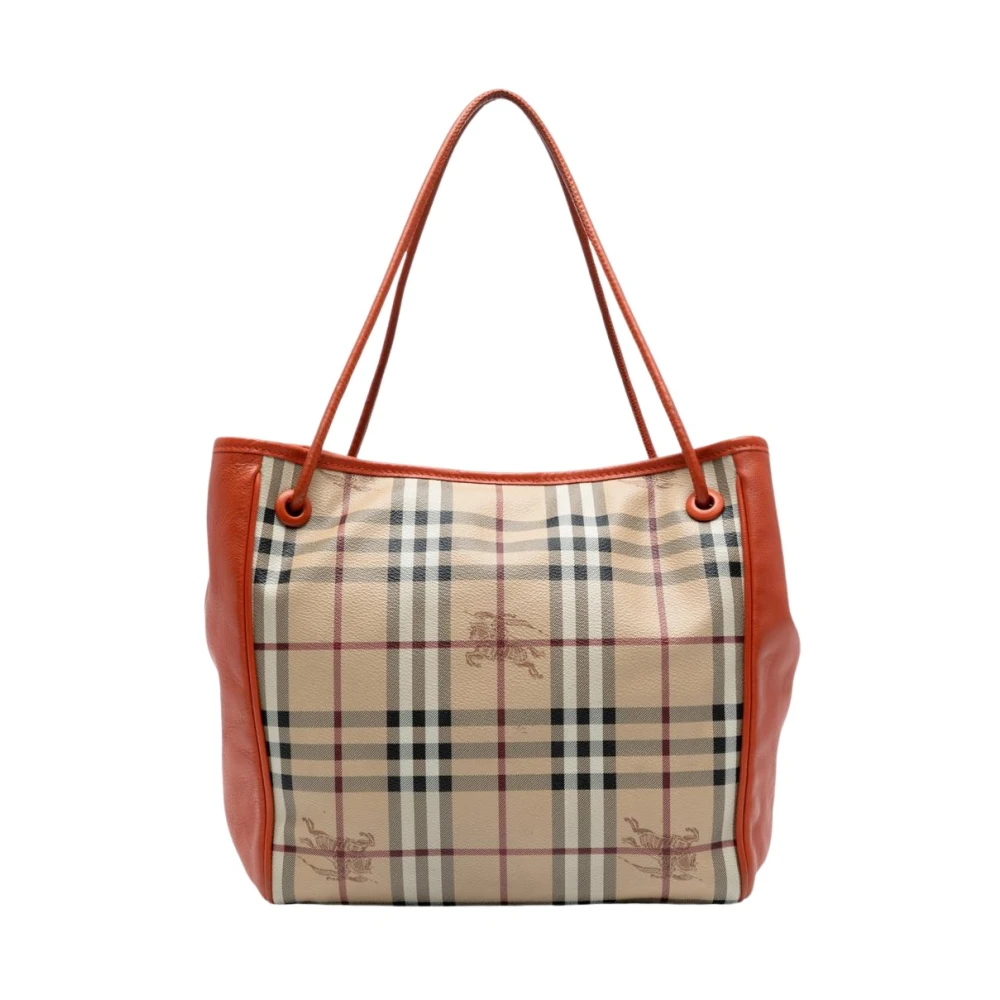 Burberry Vintage Women's Brown Pre-Owned Classic Patterned Tote Bag