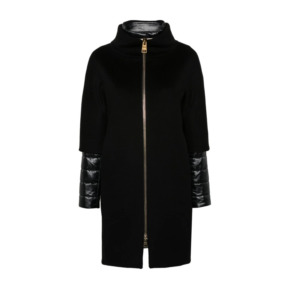 Herno Mujer Negro - Abrigo En Lana De Lujo Y Nailon Ultraligero- Coats - M- Abrigo En Lana De Lujo Y Nailon Ultraligero