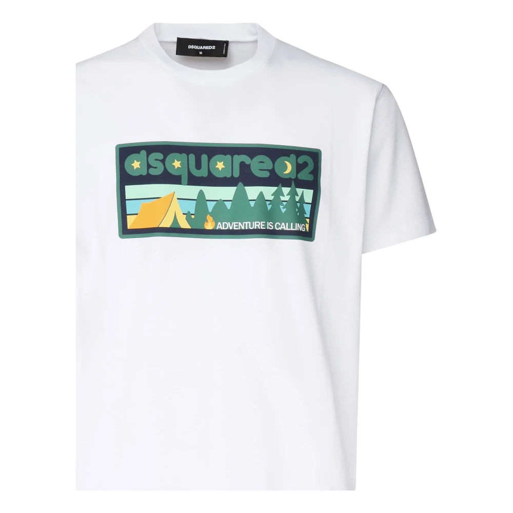 Dsquared2 Witte T-shirts en Polos met Print White Heren
