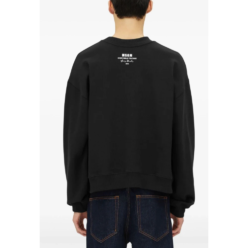 Msgm Zwarte Sweatshirt Aw24 Herenmode Black Heren