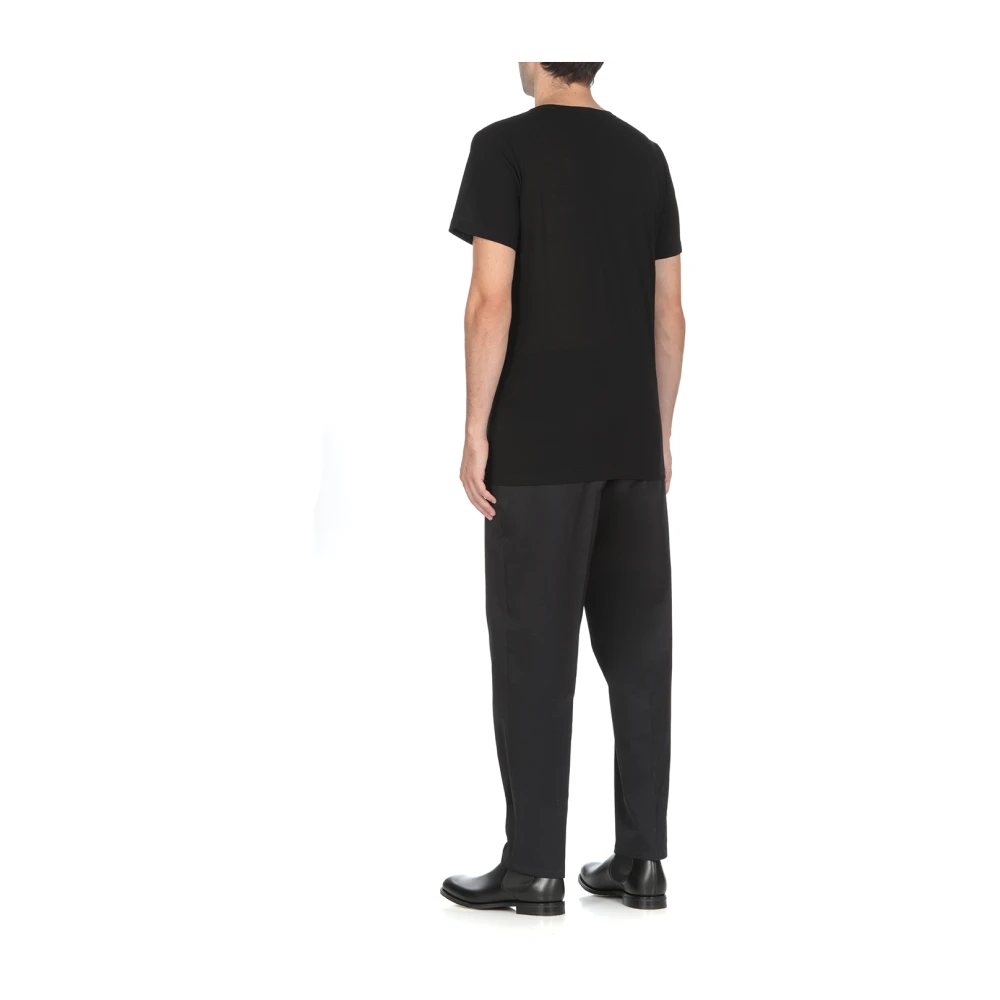 Jil Sander Zwarte Katoenen T-shirt met Bedrukt Logo Black Heren