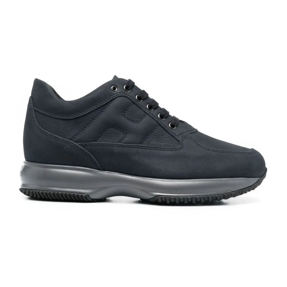 Hogan Blauwe Suède Interactieve Sneakers met Zichtbare Stiksels Heren Schoenen