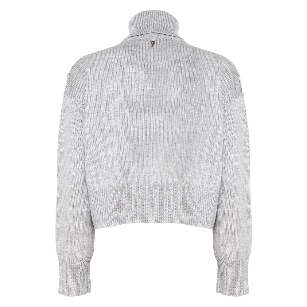 Dondup Grijze Wol Turtleneck Sweater Italië Gray Dames