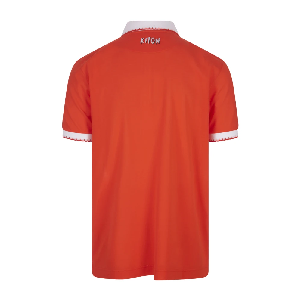 Kiton Oranje Polo Shirt met Graffiti Logo Orange Heren