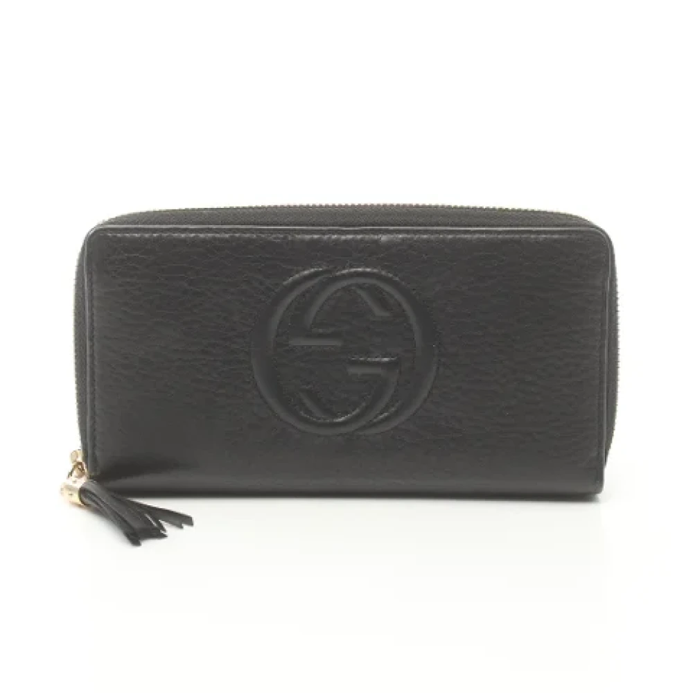 Gucci Vintage Pre-owned Leather wallets Black Dames